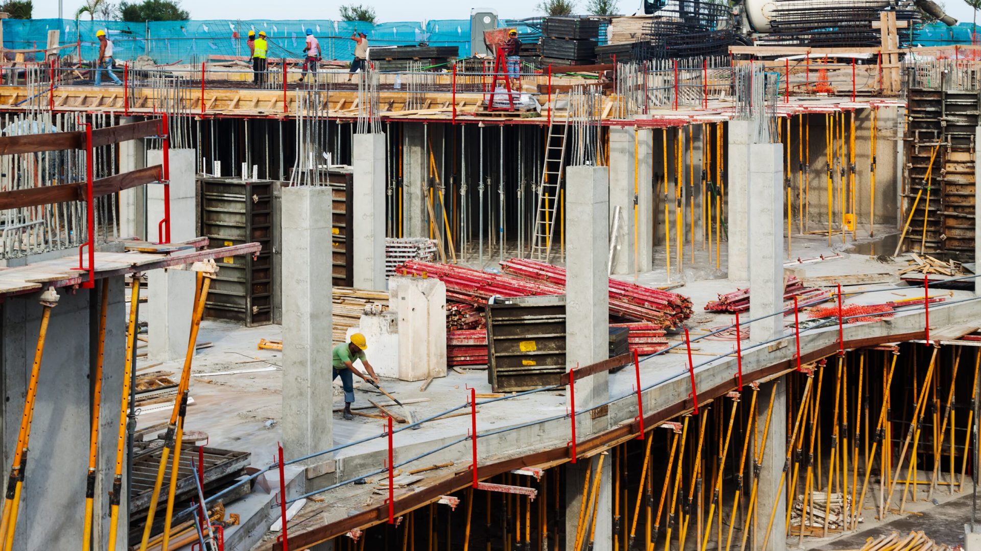 View of building new concrete houses